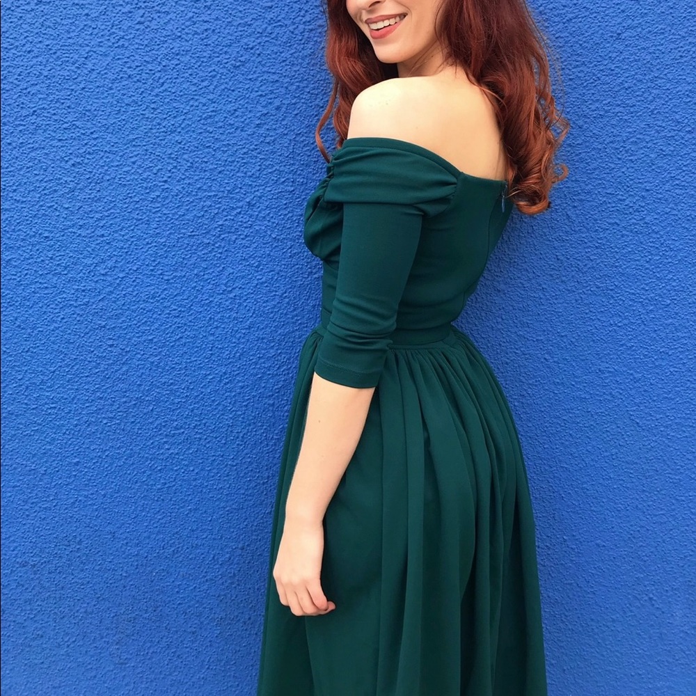 Vixen By Michelins Pitt Starlet Swing Hunter Green Dress (XS)